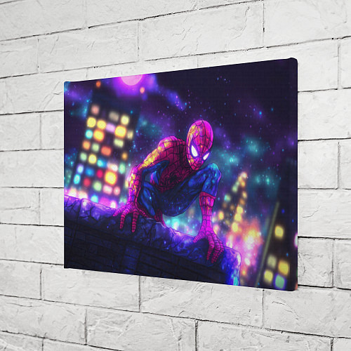 Картина прямоугольная Человек-паук неоновый свет / 3D-принт – фото 3