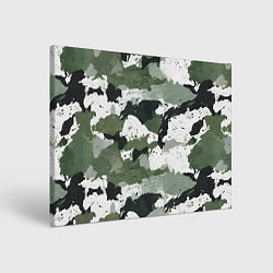 Холст прямоугольный Зеленый фактурный камуфляж, цвет: 3D-принт