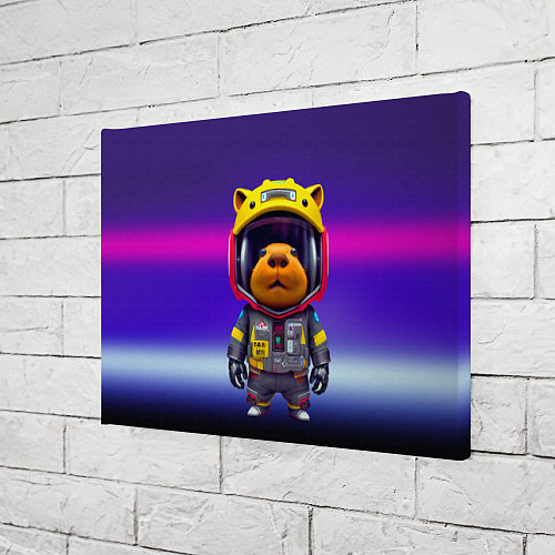 Картина прямоугольная Baby capybara - cyberpunk / 3D-принт – фото 3