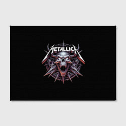 Холст прямоугольный Metallica - cool skull with horns, цвет: 3D-принт — фото 2