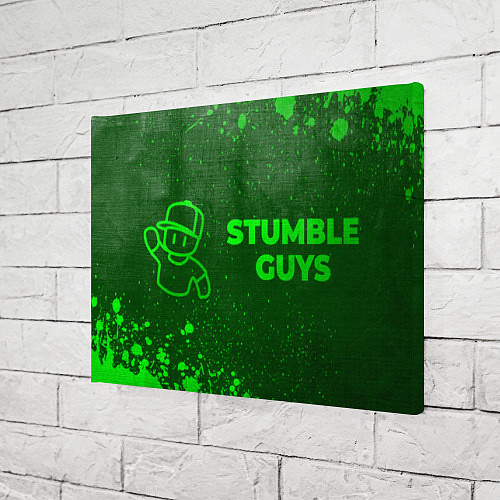 Картина прямоугольная Stumble Guys - green gradient по-горизонтали / 3D-принт – фото 3