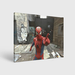 Холст прямоугольный Человек паук предупреждает, цвет: 3D-принт