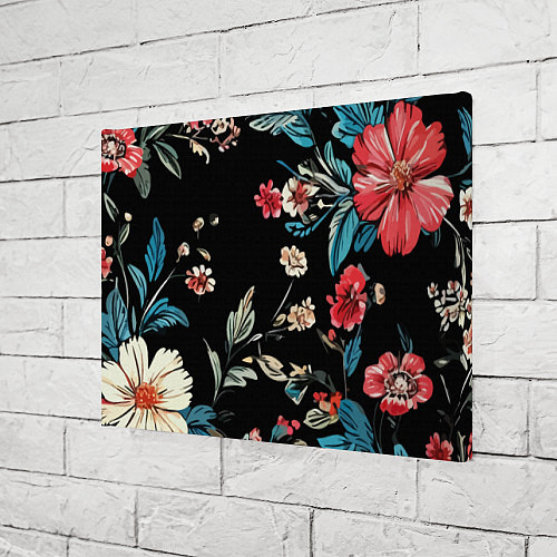 Картина прямоугольная Цветы старинный узор / 3D-принт – фото 3