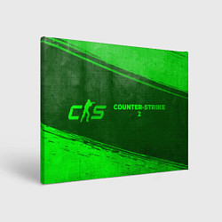 Холст прямоугольный Counter-Strike 2 - green gradient по-горизонтали, цвет: 3D-принт