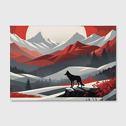 Холст прямоугольный Лиса и красные горы, цвет: 3D-принт — фото 2