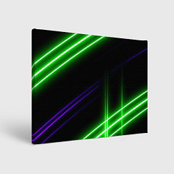 Холст прямоугольный Green pink purple line, цвет: 3D-принт