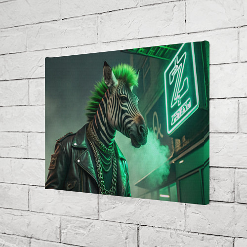 Картина прямоугольная Cyperpunk zebra / 3D-принт – фото 3