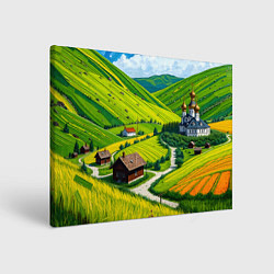 Холст прямоугольный Русская душа и поле, цвет: 3D-принт