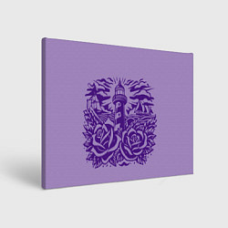 Холст прямоугольный Маяк с розами и корабли, цвет: 3D-принт