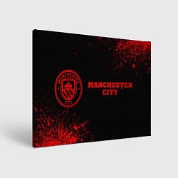 Холст прямоугольный Manchester City - red gradient по-горизонтали, цвет: 3D-принт