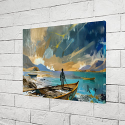 Холст прямоугольный Мальчик и лодка, цвет: 3D-принт — фото 2