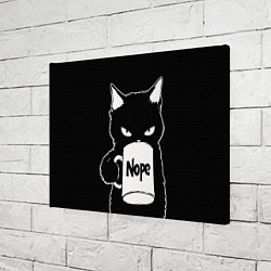 Холст прямоугольный Angry black cat nope, цвет: 3D-принт — фото 2