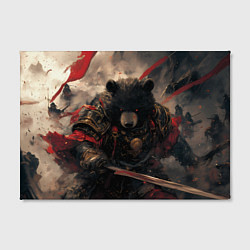 Холст прямоугольный Самурай медведь, цвет: 3D-принт — фото 2