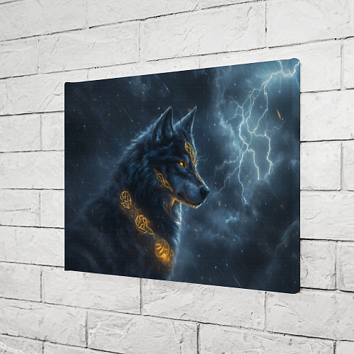 Картина прямоугольная Волк фэнтези стиль / 3D-принт – фото 3