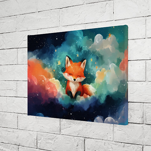 Картина прямоугольная Лисенок на облаках / 3D-принт – фото 3