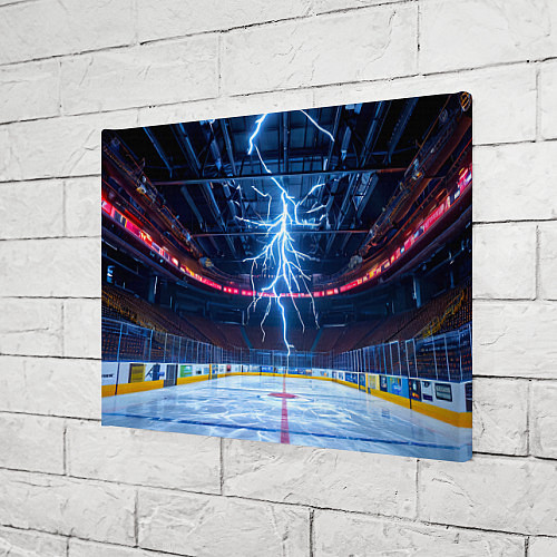 Картина прямоугольная Удар молнии в хоккейную площадку / 3D-принт – фото 3