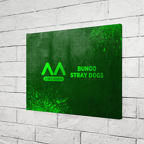 Картина прямоугольная Bungo Stray Dogs - green gradient по-горизонтали / 3D-принт – фото 3