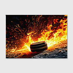 Холст прямоугольный Шайба в огне, цвет: 3D-принт — фото 2