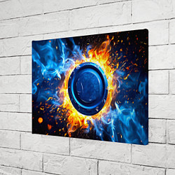 Холст прямоугольный Шайба в синем пламени, цвет: 3D-принт — фото 2