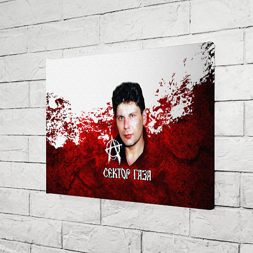 Картина прямоугольная Юрий Хой бело-красный фон / 3D-принт – фото 3