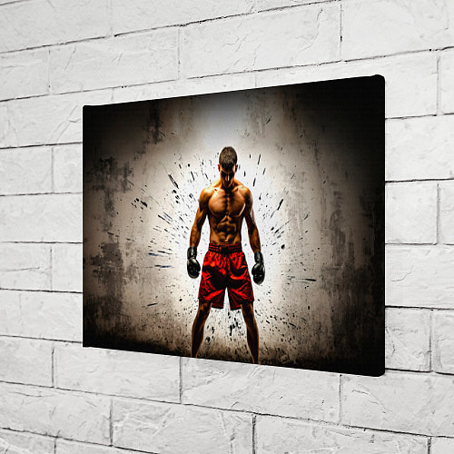 Картина прямоугольная Боксер в красном / 3D-принт – фото 3