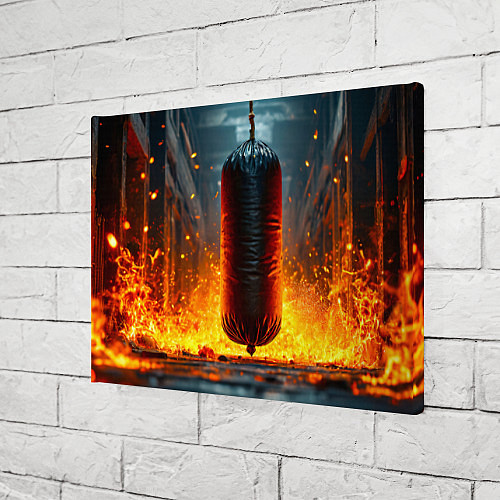 Картина прямоугольная Боксерская груша в огне / 3D-принт – фото 3