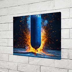 Холст прямоугольный Синяя боксерская груша в огне, цвет: 3D-принт — фото 2