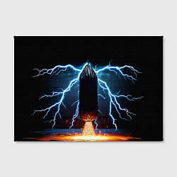 Холст прямоугольный Боксерская груша и молния, цвет: 3D-принт — фото 2