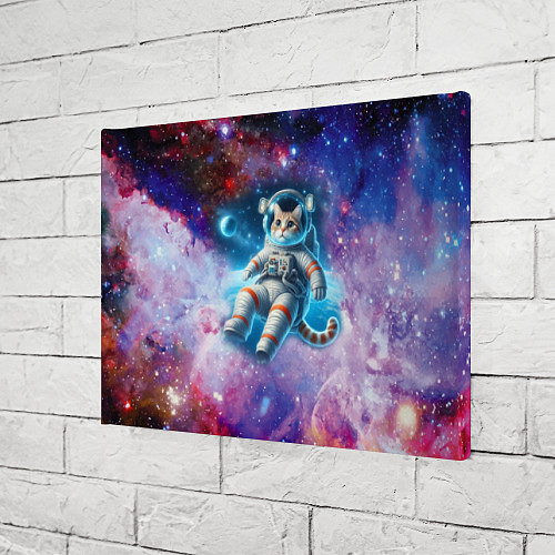 Картина прямоугольная The cat is a brave cosmonaut - ai art / 3D-принт – фото 3