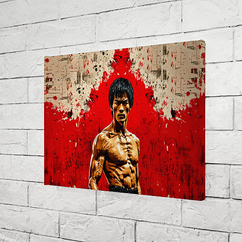 Картина прямоугольная Брюс Ли на красном / 3D-принт – фото 3