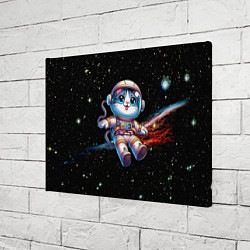 Холст прямоугольный Котёнок космонавт в открытом космосе, цвет: 3D-принт — фото 2