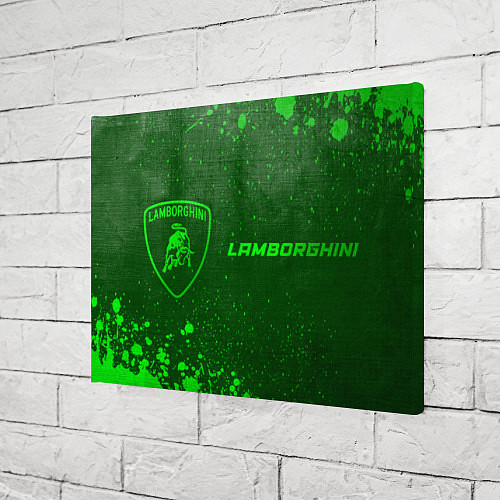 Картина прямоугольная Lamborghini - green gradient по-горизонтали / 3D-принт – фото 3
