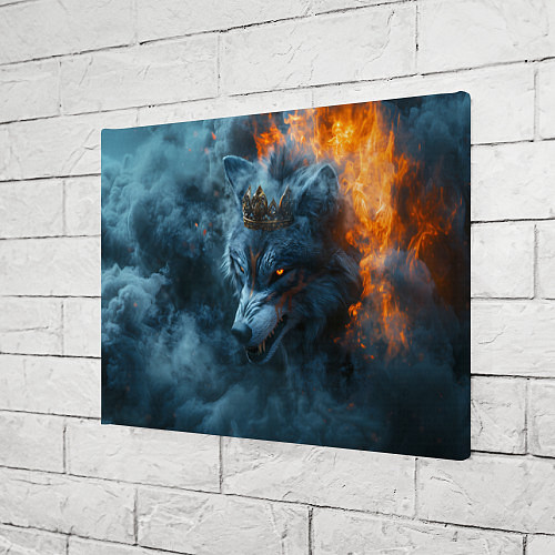 Картина прямоугольная Волк в короне в огне / 3D-принт – фото 3
