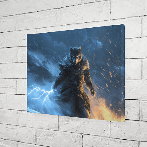 Картина прямоугольная Волк и молния / 3D-принт – фото 3