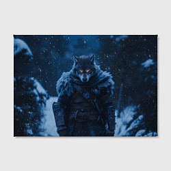 Холст прямоугольный Воин волк зимой, цвет: 3D-принт — фото 2