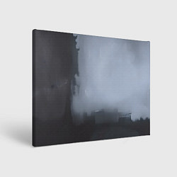 Холст прямоугольный Абстракция с серым и черным, цвет: 3D-принт