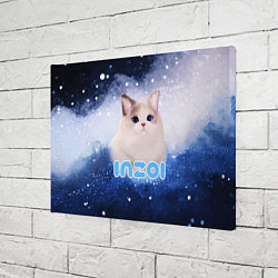 Холст прямоугольный Inzoi логотип с белой кошечкой, цвет: 3D-принт — фото 2