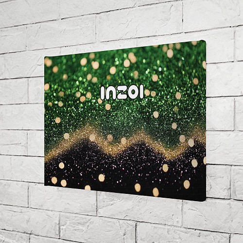 Картина прямоугольная Inzoi лого на черно-зеленом фоне / 3D-принт – фото 3