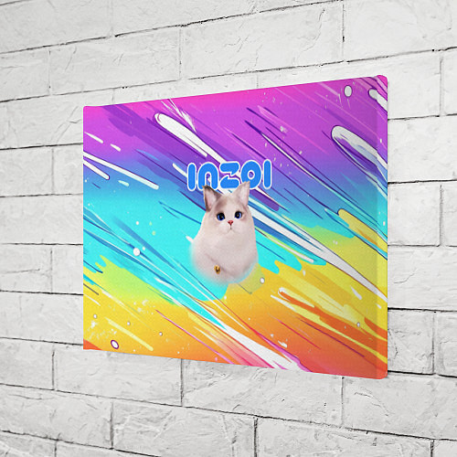 Картина прямоугольная Inzoi кошечка на радужном фоне / 3D-принт – фото 3