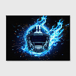 Холст прямоугольный Шлем для американского футбола в синем пламени, цвет: 3D-принт — фото 2