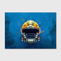 Холст прямоугольный Шлем для американского футбола на синем, цвет: 3D-принт — фото 2