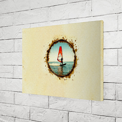 Картина прямоугольная Виндсерфер на бежевом / 3D-принт – фото 3