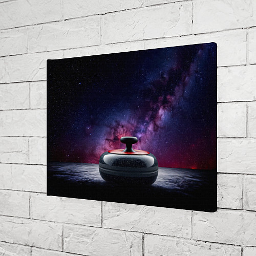 Картина прямоугольная Камень для кёрлинга в космосе / 3D-принт – фото 3