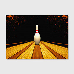 Холст прямоугольный Кегля для боулинга на черном, цвет: 3D-принт — фото 2