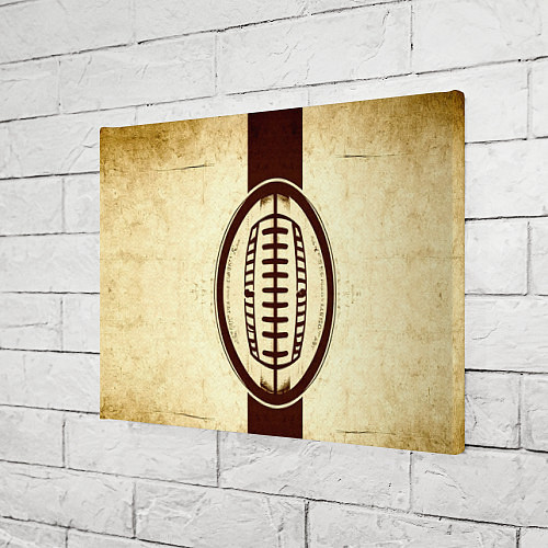 Картина прямоугольная Мяч регби на бежевом / 3D-принт – фото 3