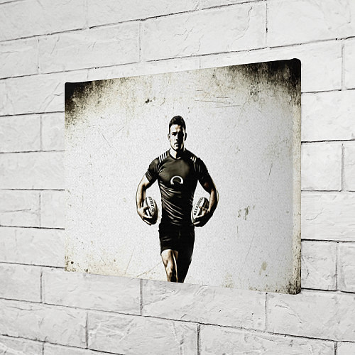 Картина прямоугольная Регбист с двумя мячами / 3D-принт – фото 3