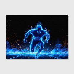 Холст прямоугольный Спринтер в синем пламени, цвет: 3D-принт — фото 2