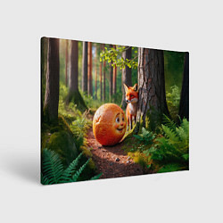 Холст прямоугольный Колобок и лиса, цвет: 3D-принт
