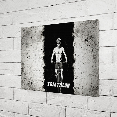 Картина прямоугольная Триатлонист на черно-белом / 3D-принт – фото 3