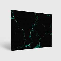 Холст прямоугольный Color black turquoise, цвет: 3D-принт